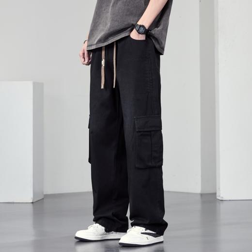 【DYF】大依优型大码牛仔裤复古水洗工装四季潮牌宽松直筒阔腿情侣款长裤子男士 商品图1