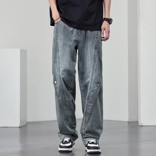 【DYF】大依优型大码牛仔裤复古直筒宽松休闲长裤子男士潮牌美式胖子 商品图0