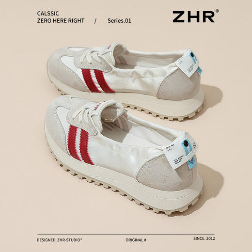 ZHR复古德训鞋女2025春季新款柔软透气阿甘鞋时尚百搭休闲鞋 商品图8