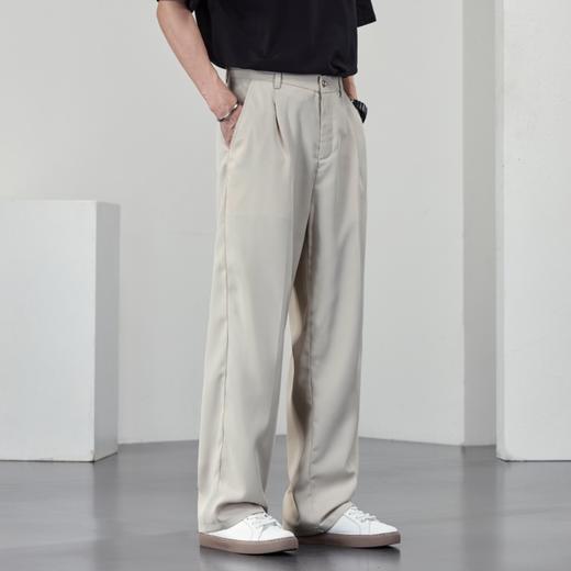 【DYF】大依优型大码小西裤休闲裤男春夏季冰丝薄款黑色正装西服裤直筒休闲长裤西装裤 商品图2