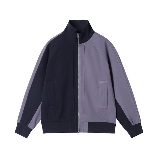 24355秋冬季新款美式复古撞色立领开衫外套百搭宽松潮流秋款长袖 商品图0