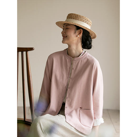 牧衣游原创 手工刺绣舒适棉短外套新品柔软亲肤休闲百搭开衫 幸禾 商品图3