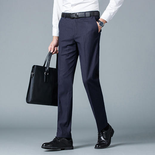 圣得西男经典条纹西裤2025秋季款商务休闲舒适易搭简约时尚长裤 商品图1