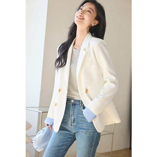 VICTORIA&VERA女装春季“如沐春风”成熟气质款显瘦百搭纯色西装外套 商品图5