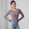 跃牌【美西西系列】新款显瘦圆领瑜伽T恤设计感休闲瑜伽服长袖高弹跑步修身CX-6912 商品缩略图2