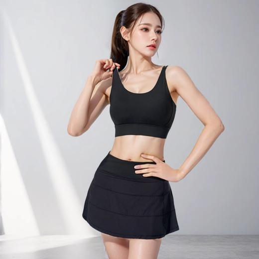 跃牌【美西西系列】一体固定杯细肩带交叉美背防震跑步瑜伽背心WX-391 商品图1