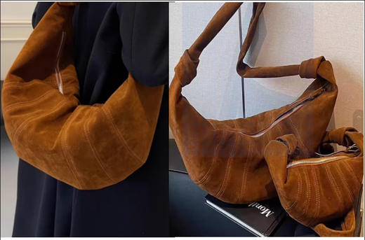 裁缝学苑AS433通勤包包纸样女麂皮绒牛角包复古百搭斜挎包样板 商品图2