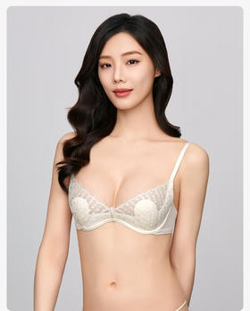 【3F】安莉芳蕾丝单层围兔耳朵性感文胸女大胸显小内衣EB00807