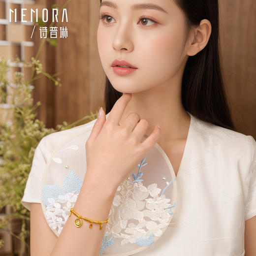 【新品首发】盘缠金手链 足金手串黄财神如意平安手链手饰女士礼物【按克计价黄金2】MEMORA诗普琳GB294301 商品图2