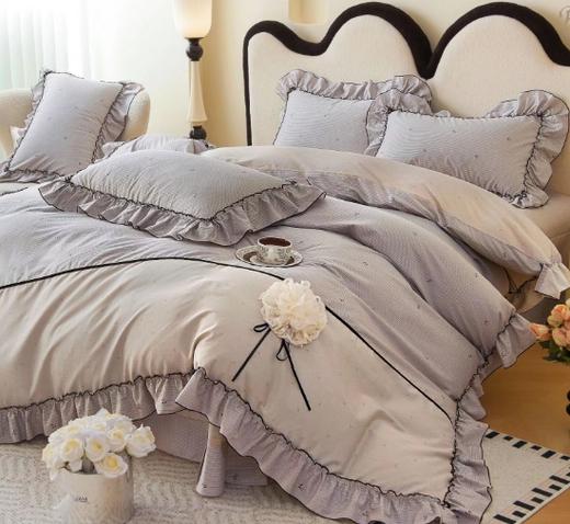 韩式公主风全棉荷叶边清新小碎花欧诗漫四件套G117800032 商品图0