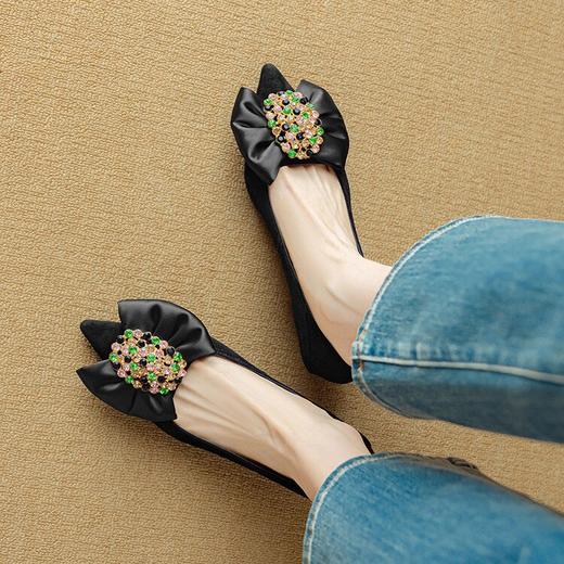 【预售5天】绝美水钻蝴蝶结玛丽珍鞋女法式名媛风浅口单鞋晚风温柔仙女鞋DB&M6193 商品图3