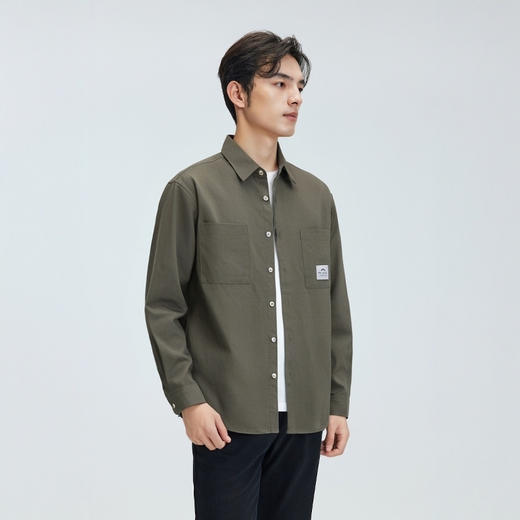 圣得西美式工装长袖衬衫男士2025秋季新款时尚休闲宽松外套开衫 商品图3