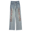 国风绣花时尚牛仔直筒裤垂感修身2025年春夏款MYX-1228-L 商品缩略图4