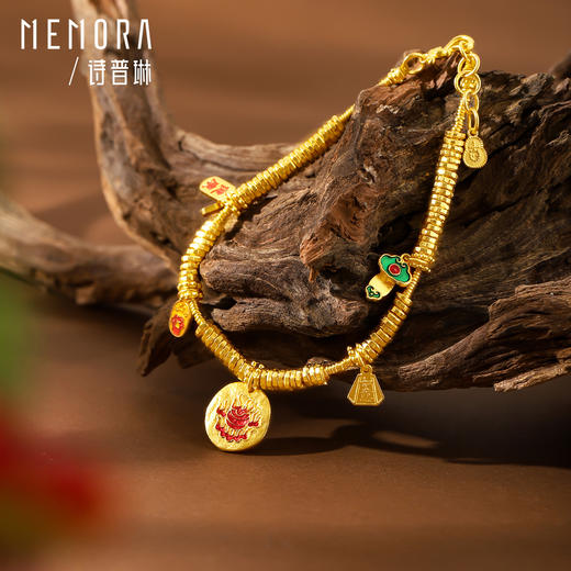 【新品首发】盘缠金手链 足金手串黄财神如意平安手链手饰女士礼物【按克计价黄金2】MEMORA诗普琳GB294301 商品图4