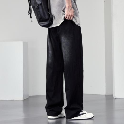 【DYF】大依优型大码男装松紧腰直筒牛仔裤宽松阔腿休闲风潮流男士胖子长裤 商品图3