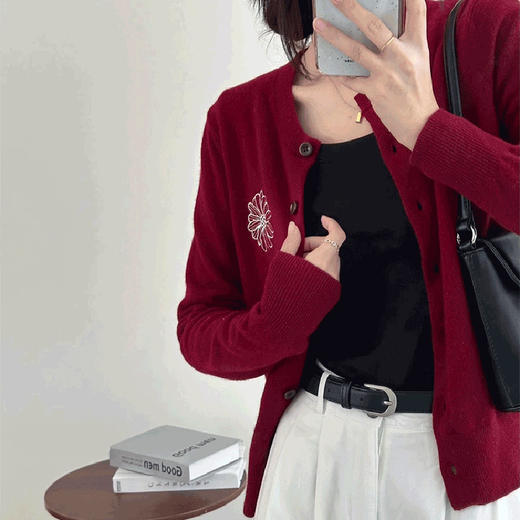 Basiclive小雏菊针织开衫｜简洁大方，舒适合体 商品图6