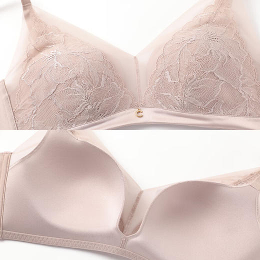 【3F】Comfit【舒挺杯】无钢圈内衣女蕾丝薄款秋上新凉感抗菌文胸CB00155 商品图4