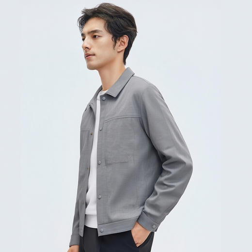 圣得西时尚休闲夹克外套男士2025春秋新款提花设计宽松百搭上衣 商品图3