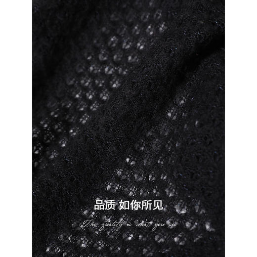 COCOBELLA设计感镂空透视针织衫蝙蝠袖侧开叉叠穿罩衫TS3197 商品图4