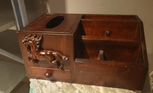 全红木雕刻收纳纸抽盒 商品图1