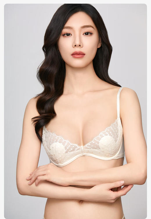 【3F】安莉芳蕾丝单层围兔耳朵性感文胸女大胸显小内衣EB00807 商品图1