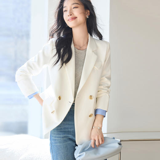 VICTORIA&VERA女装春季“如沐春风”成熟气质款显瘦百搭纯色西装外套 商品图2