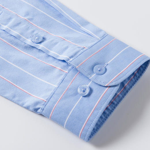 【100棉】罗蒙男士长袖条纹衬衫百搭通勤商务职业衬衫经典舒适翻领男衬衣 商品图7