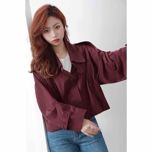 顺丰包邮洛诗琳34230显高显瘦翻领气质百搭短款风衣20211123 商品图2