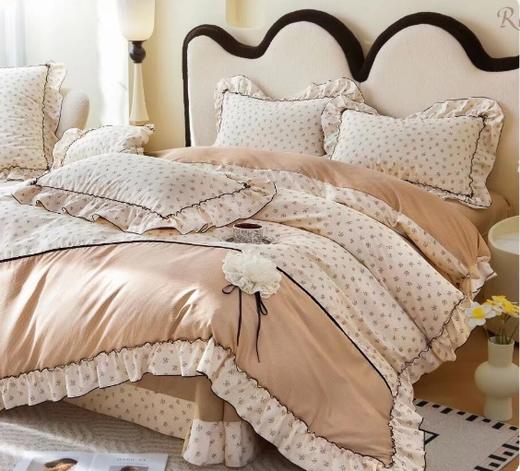 韩式公主风全棉荷叶边清新小碎花欧诗漫四件套G117800032 商品图1