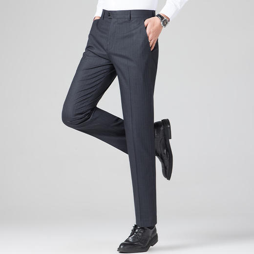 圣得西男士商务西裤2025秋季新款轻奢暗纹高级感直筒休闲裤青年 商品图1