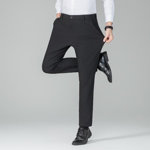 圣得西男士加绒保暖西裤2025年冬季新款黑色弹力商务休闲长裤 商品图1