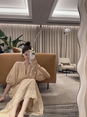 金蘑菇菇 the summer is 我的日常连衣裙/全棉手工定制刺绣懒人裙