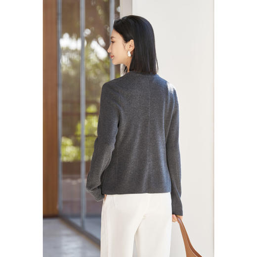 剩 米思阳2025春季新款通勤风修身优雅一粒扣羊毛针织开衫女1087 商品图4