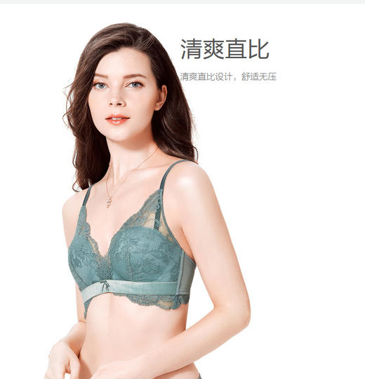 【3F】安莉芳【列维斯蕾丝】无钢圈聚拢文胸女深V半杯内衣EB1359 商品图0