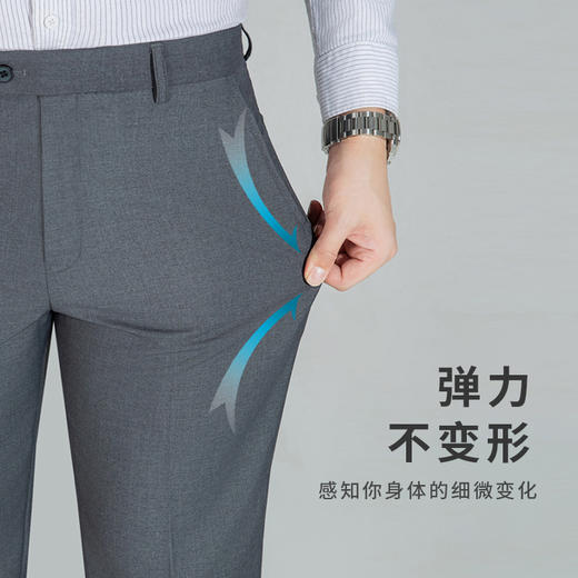 圣得西易打理弹力休闲裤男秋季直筒宽松2025新款垂感商务西裤男士 商品图2