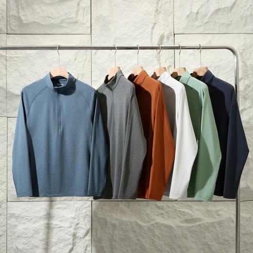 人气单品！2025新款远红外磨绒保暖吸湿高弹秋冬户外女士男士半拉链打底长袖T 商品图1