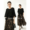 COCOBELLA设计感镂空透视针织衫蝙蝠袖侧开叉叠穿罩衫TS3197 商品缩略图1
