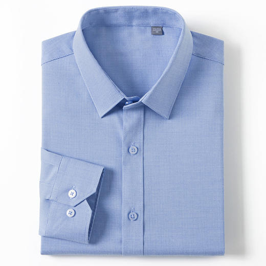 【弹力好穿】罗蒙春秋款男士纯色长袖衬衫多色可选经典翻领休闲通勤舒适百搭男衬衣 商品图2