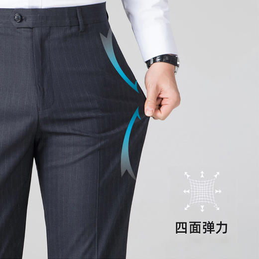 圣得西男士商务西裤2025秋季新款轻奢暗纹高级感直筒休闲裤青年 商品图2