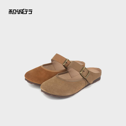 和诚行 2025夏季新款复古勃肯包头拖鞋女休闲外穿平底单鞋1930086 商品图3