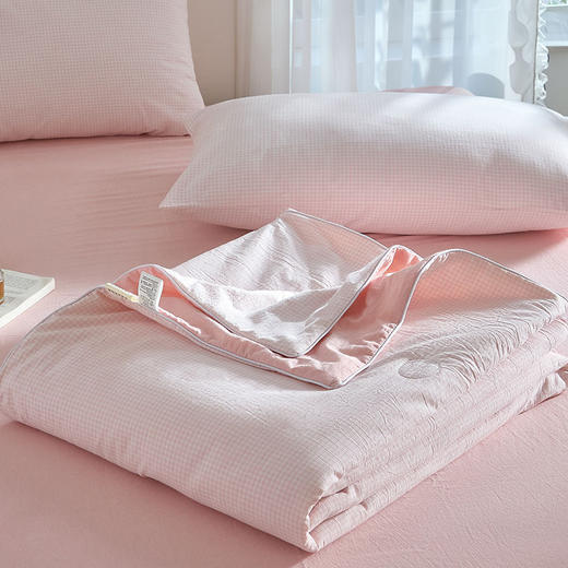 细格款日式无印全棉水洗棉大豆夏被 A-4593 商品图5