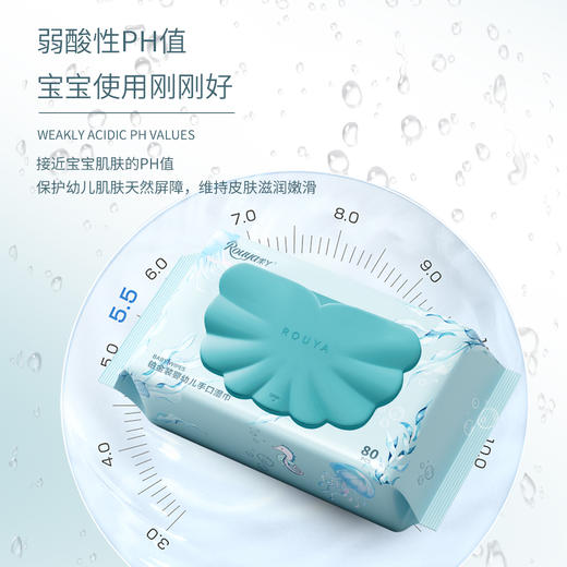 柔丫婴儿手口湿巾新生儿童宝宝一巾多用纯水绵柔巾铂金装 80抽*4包 商品图2