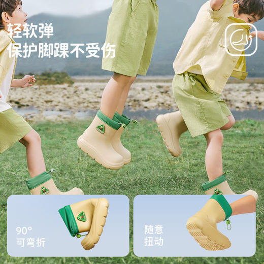 【69.9元】柠檬宝宝2025年新款儿童雨鞋男女童防滑水鞋男孩女孩束口长筒雨靴聚 商品图3