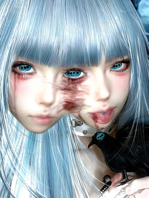 NinaMond半年抛 | 重瞳子红&重瞳子金&重瞳子蓝  14.5mm白狮参考着色大直径 半年抛2片 商品图3