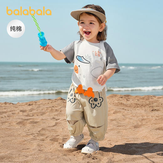 巴拉巴拉婴儿t恤宝宝上衣女童衣服男童短袖2025新款夏装可爱萌趣 商品图0