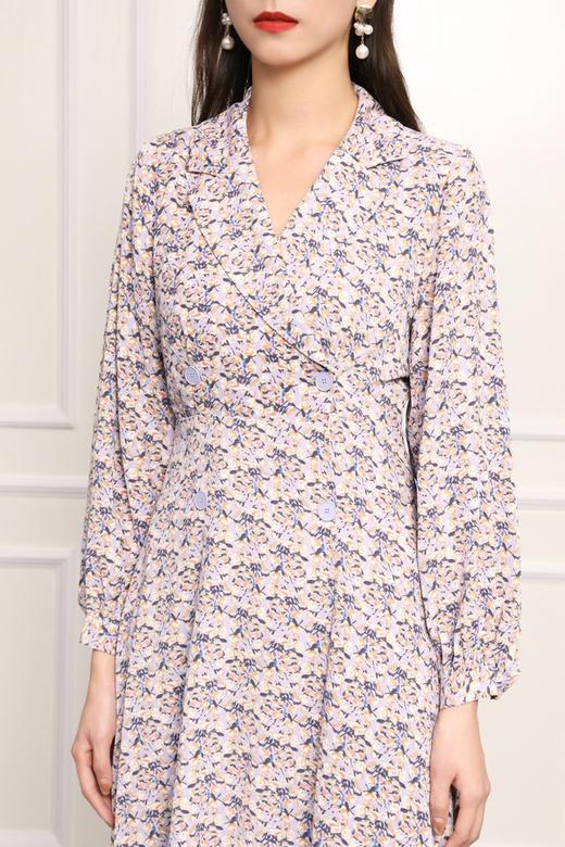 L.Fleuri 西装领碎花收腰连衣裙 11917 商品图3