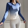 跃牌【美西西系列】高颜值瑜伽服T恤女渐变色紧身显瘦运动上衣专业跑步训练健身长袖CX-6207 商品缩略图3