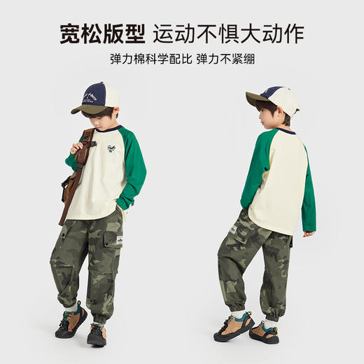 【团购价79.9】多多家男童迷彩工装裤2025春季新款儿童中大童男孩宽松休闲裤子潮10205 商品图2
