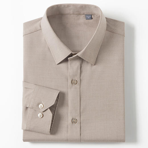 【弹力好穿】罗蒙春秋款男士纯色长袖衬衫多色可选经典翻领休闲通勤舒适百搭男衬衣 商品图5