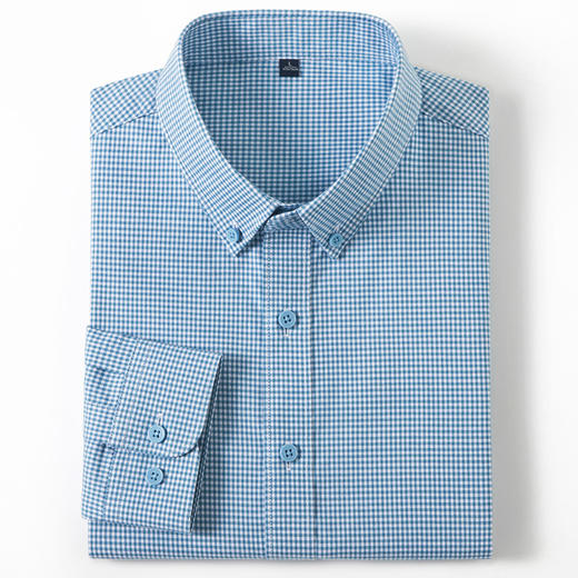 【100棉】罗蒙男士春秋款长袖衬衫经典细格百搭上班通勤商务休闲男衬衣 商品图3